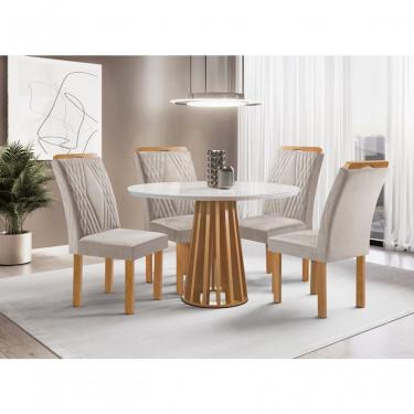 Imagem de Sala De Jantar 4 Cadeiras C Vidro 1,0m - Dublin - Sky Móveis