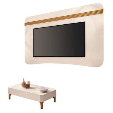 Imagem de Painel Suspenso Armony Off White Cinamomo com Mesa de Centro Liz Off W