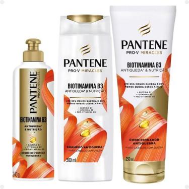 Imagem de Kit Pantene Biotinamina B3 Antiqueda e Nutrição: Shampoo 300ml e Condi