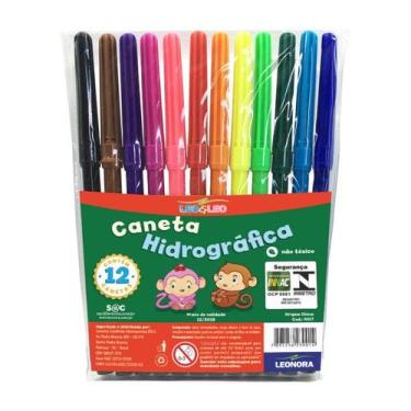 Imagem de Canetinha Escolar Hidrográfica 12 cores Leo&Leo Hidrocolor