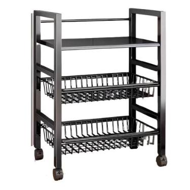 Imagem de Estante Fruteira Estante Rack Prateleira 3 Andares Multiuso Cozinha Ba