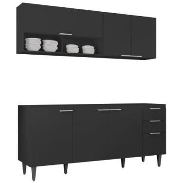 Imagem de Armário de Cozinha CP01 Para Pia 180cm Pérola Z34 Preto - Mpozenato, P