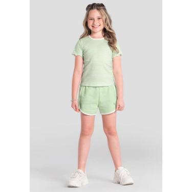 Imagem de Blusa infantil menina em ribana listrada Brandili