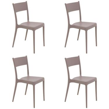 Imagem de Kit com 4 Cadeiras Tramontina Diana Camurça em Polipropileno Sustentável