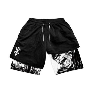 Imagem de Shorts De Treino Esportivos Masculinos plus Size Y2K Anime Maniac Para