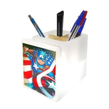 Imagem de Organizador de Mesa Iluminado Capitão América Marvel - Desembrulha