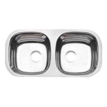 Imagem de Cuba Embutir Tramontina Isis 2c 34 Bl Inox Polido 72x34 Cm