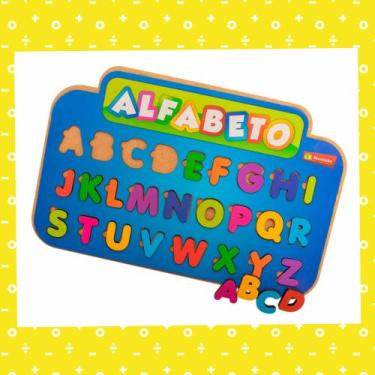 Imagem de  Brinquedo educativo em MDF Painel alfabético - Maninho Brinquedos 