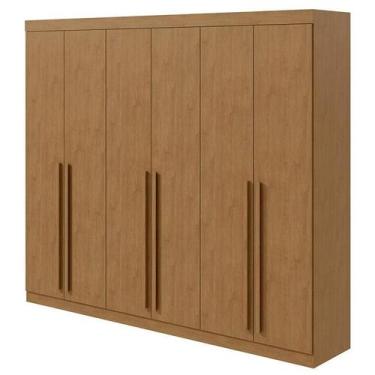 Imagem de Guarda Roupa Casal Bertha 6 Portas Amêndoa Clean - Lopas - MÓVEIS LOPA