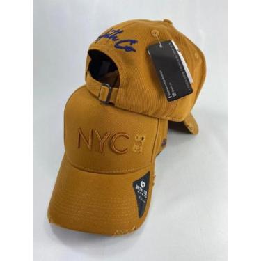 Imagem de Boné NYC Rasgadinho - ANTH CO, Caramelo com forro azul marinho