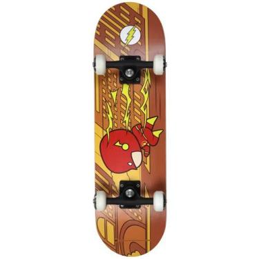 Imagem de Skate Infantil Liga da Justiça Chibi Para Criança de 6 Anos Até 60Kg B