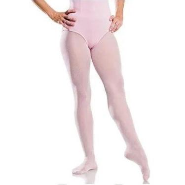 Imagem de Meia calça bege preto branco em helanca com pé coberto para Ballet Adu
