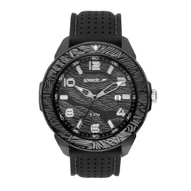 Imagem de Relógio Masculino Speedo Calendário Visor Texturizado em Silicone com Textura Orgânica Preto 5CM