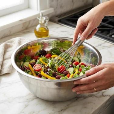 Imagem de Tigela Bowl Inox 18cm Reforçada Multiuso Saladeira Aço Inoxidável para