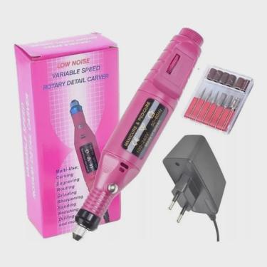 Lixadeira Unha Lixa Elétrica Profissional Bloco Motor Bivolt 5 brocas