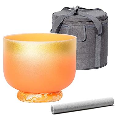 Imagem de Conjunto de tigelas Crystal Singing Bowl – Luang Gold Series, 7 notas C/D/E/F/G/A/B Chakra Som de Percussão com Bolsa de transporte, Almofada de Brocado de Seda, Bastão de Pele de Ovelha, Presente para Yoga Meditation Zen