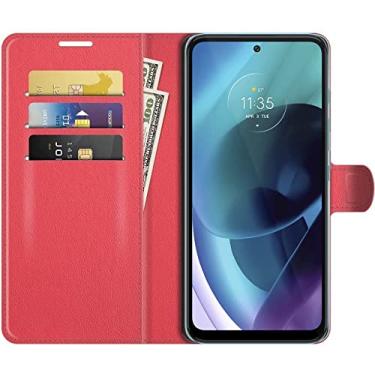 Imagem de Capa Capinha Carteira Compatível Com Moto G71 Flip Case Top (vermelha)