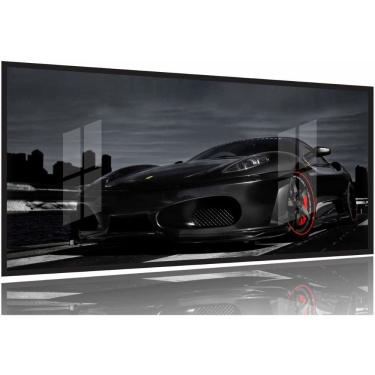 Imagem de Quadro Decorativo Ferrari Preta 130x60 Moldura Preta 2x2