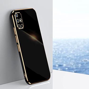 Imagem de Lxuury Frame Plating Silicone Phone Case para Samsung Galaxy A51 A71 A11 A21S A31 A20 A30 A50 A10S A20S A02S A7 2018 A750,Preto,para A21s