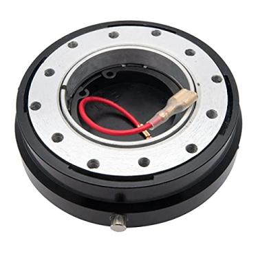 Imagem de Kit de cubo de volante de liberação rápida com encaixe removível universal preto carro adaptador de direção de liberação rápida Hub de encaixe removível preto universal rápido
