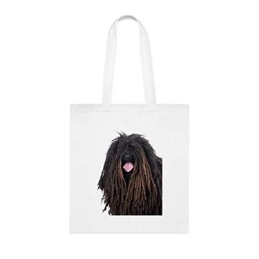 Imagem de Bolsa Puli para Cão, Presente para Cachorro Puli, Presente para Puli, Aniversário de Cão Puli Bolsa de Ombro para Cachorro Puli, Bolsa de Ombro Reutilizável para Cachorro Puli, Branco