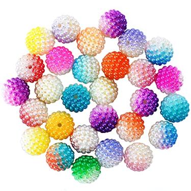 Imagem de 120 peças contas de cristal acrílico colorido contas redondas pingentes para fazer joias pulseiras brinco colar adultos contas diy arte projetos de artesanato ornamento de natal , 12 mm