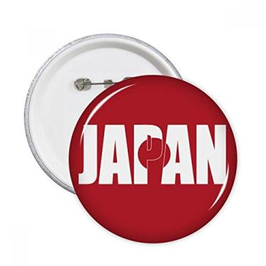 Imagem de Broche redondo com nome da bandeira do país do Japão Emblema para decoração 5 peças