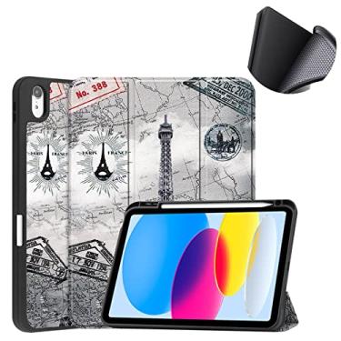 Imagem de Capa macia de 10,9 polegadas para iPad de 10ª geração (modelos A2757/A2777/A2696) lançada em 2022, capa pintada com suporte para caneta e despertar para dormir automaticamente