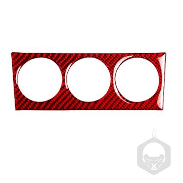 Imagem de Adesivo de fibra de carbono adesivo de decalque acabamento compatível com Nissan 350Z Z33 2003-2009 (vermelho, botão de controle AC 12)