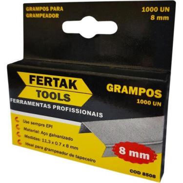 Imagem de Grampo Para Grampeador 8mm Galvanizado C/1000 Grampos Fertak