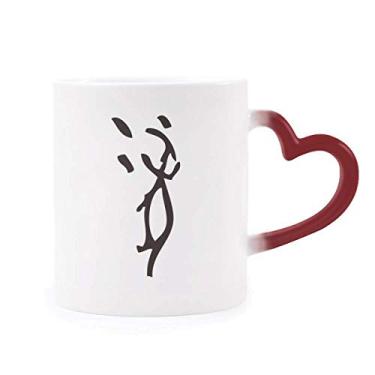 Imagem de Bones Inscriptions Caneca sensível ao calor com zodíaco chinês Caneca vermelha que muda de cor