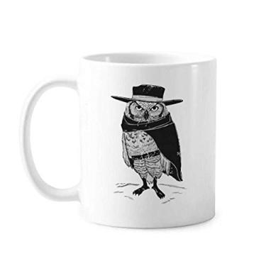 Imagem de Bolsa preta fofa de animal Art Deco presente Caneca moderna cerâmica café porcelana copo talheres