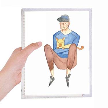 Imagem de Caderno de folhas soltas com pintura em aquarela para meninos e gatos Miaoji