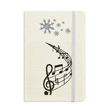 Imagem de Caderno de notas musicais curvadas em formato redondo com flocos de neve para inverno