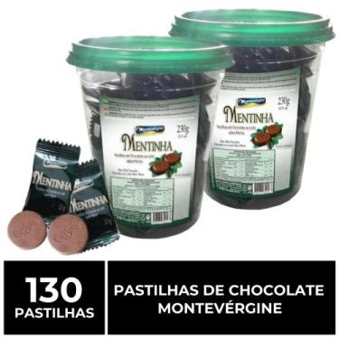 Imagem de 130 Pastilhas De Chocolate Com Menta, Mentinha, Montevérgine