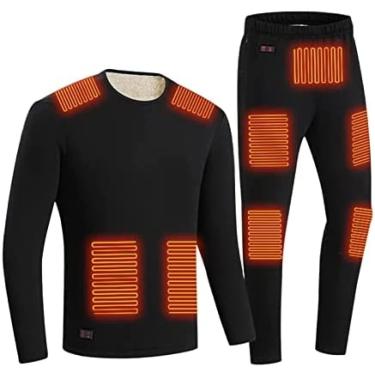 Imagem de Calças Leggings Para Roupas Térmicas Aquecidas Com Carregador USB Para Mulheres Conjunto Térmico Para Roupas Íntimas Masculinas Aquecidas, Para Inverno/esqui,Preto,M,Hilarious123