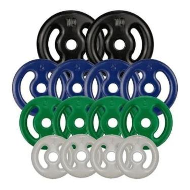 Imagem de Kit Anilhas Emborrachadas 60 Kg-Unissex