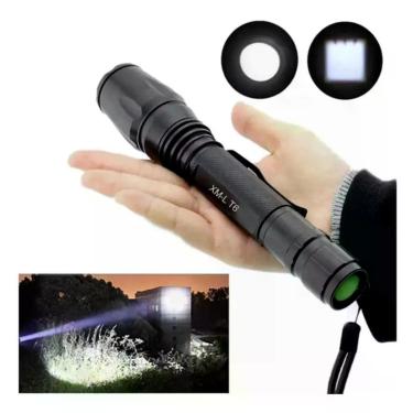 Imagem de Lanterna Tática Led T6 258000w 468000 Lumens 2 Baterias Zoom-Unissex
