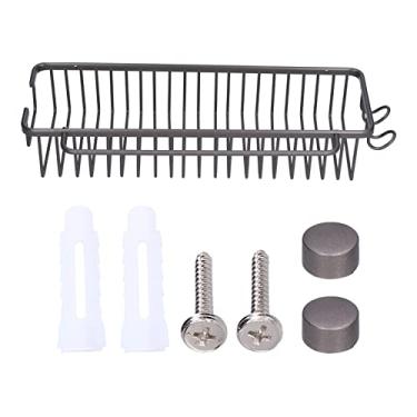 Imagem de Prateleira de chuveiro, liga de alumínio à prova d'água com design de gancho de malha suporte de cesta antiferrugem para banheiro