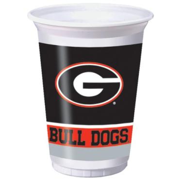 Imagem de Creative Converting Georgia Bulldogs Copos de plástico de 590 ml, 8 unidades, 590 ml, multicolorido