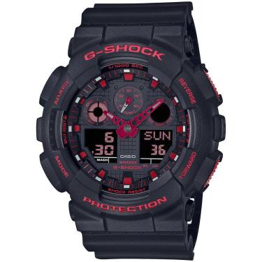 Imagem de Relógio CASIO G-SHOCK masculino anadigi red GA-100BNR-1ADR