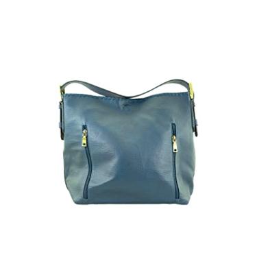 Imagem de JEN & CO. Bolsa Hobo 2 em 1 Alexa com compartimento de acessórios de zíper duplo (M1816A), Azul marino