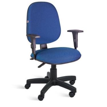 Imagem de Cadeira Gerente Back System Braços Tecido Azul Com Preto - Ideaflex