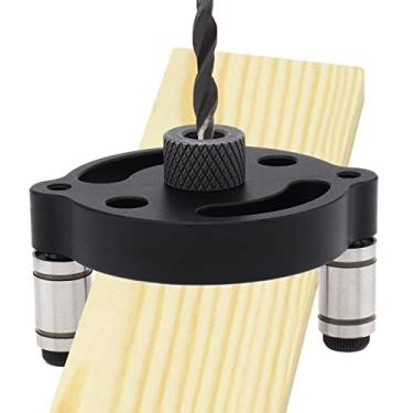 Imagem de Omninmo 9 peças de gabarito de cavilha central autocentralizante localizador manual de guia de broca para furos retos, perfurador de painel de madeira, posicionador de perfuração central para