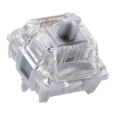 Imagem de KPREPUBLIC Gateron Interruptor silencioso 0° linear zero grau 0 graus MX haste para jogos teclado mecânico trilho duplo silencioso (interruptor silencioso Gateron 0° X110)