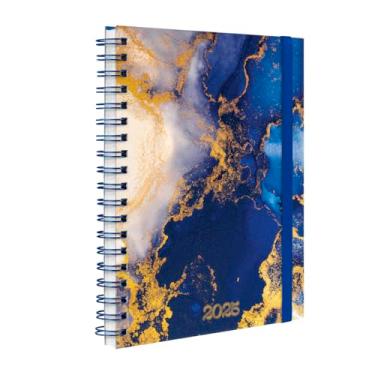 Imagem de Agenda Planner Semanal 2025 Plus Mármore Azul Escuro