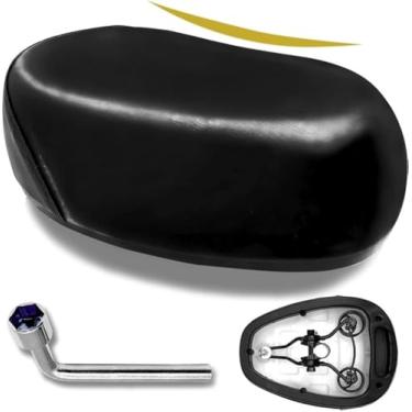 Imagem de GYL Almofada de assento de bicicleta confortável com espuma viscoelástica à prova de suor e selim de bicicleta com absorção de choque duplo adequado para scooter