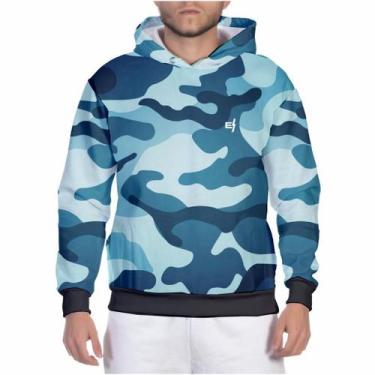 Imagem de Moletom Camuflado Masculino Blusa de Frio Com Capuz Flanelada Casaco c