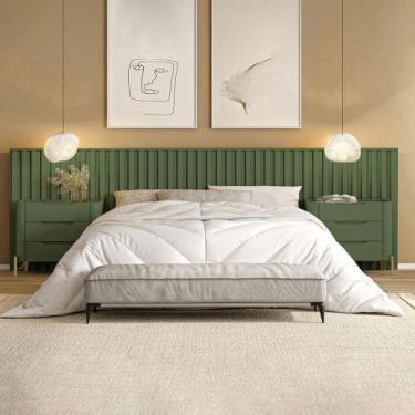 Imagem de Conjunto Cabeceira Super King 400cm c/ 2 Mesas de Cabeceira - Casa Lar