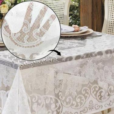 Imagem de Toalha de Mesa Rosas em Renda Poliester 1,50 m por 2,20 m - Cortlester